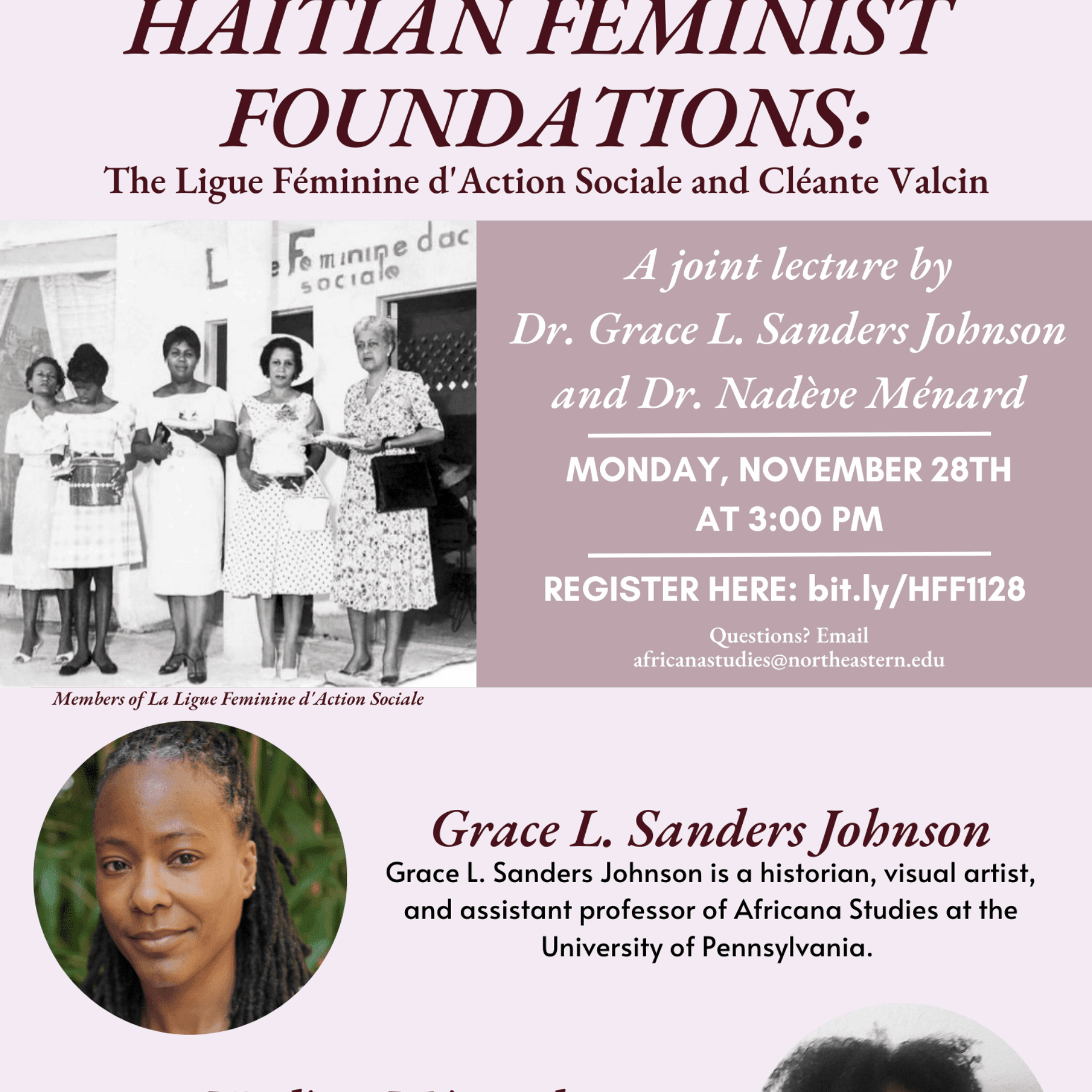 Black Feminist Studies Public Lecture on Haitian Feminism with Dr