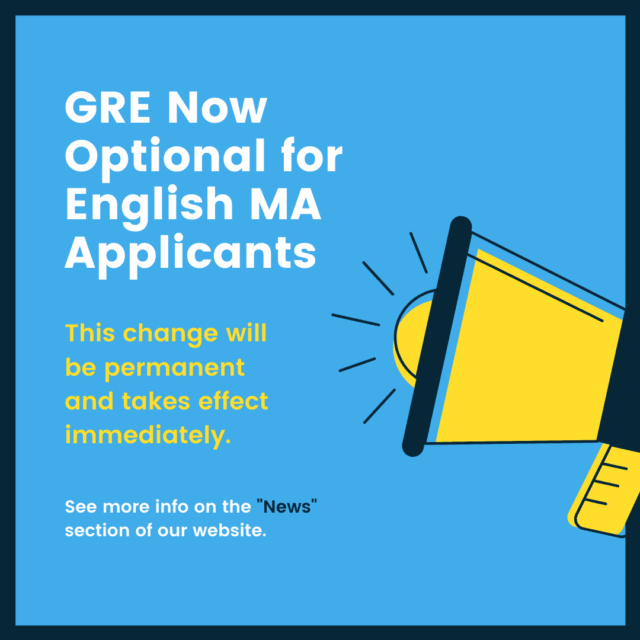 yellow megaphone on a blue background announcing optional GRE