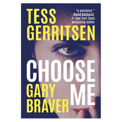 Book cover for Choose Me. The cover features a photo of half of a woman's face. She is wearing eye makeup and lipstick with her fingers pressed to her lips.