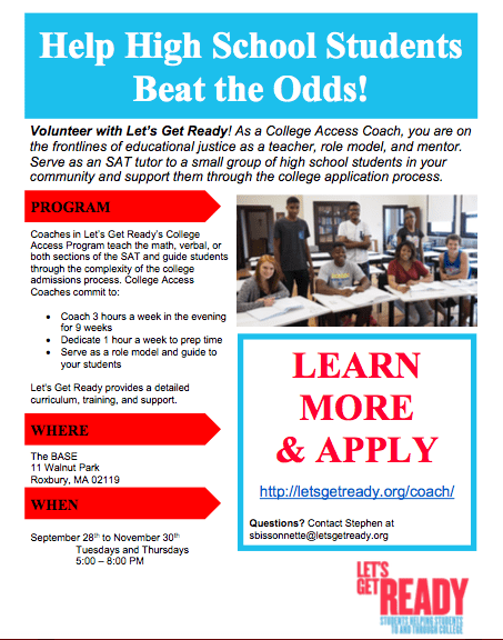 Let's Get Ready College Access Program flyer
