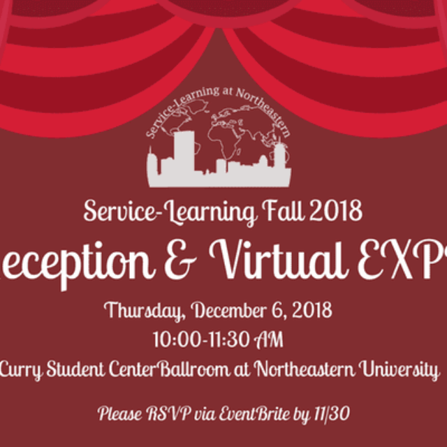 Service Learning Reception & Virtual EXPO flyer