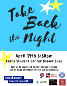 Take Back the Night event flyer