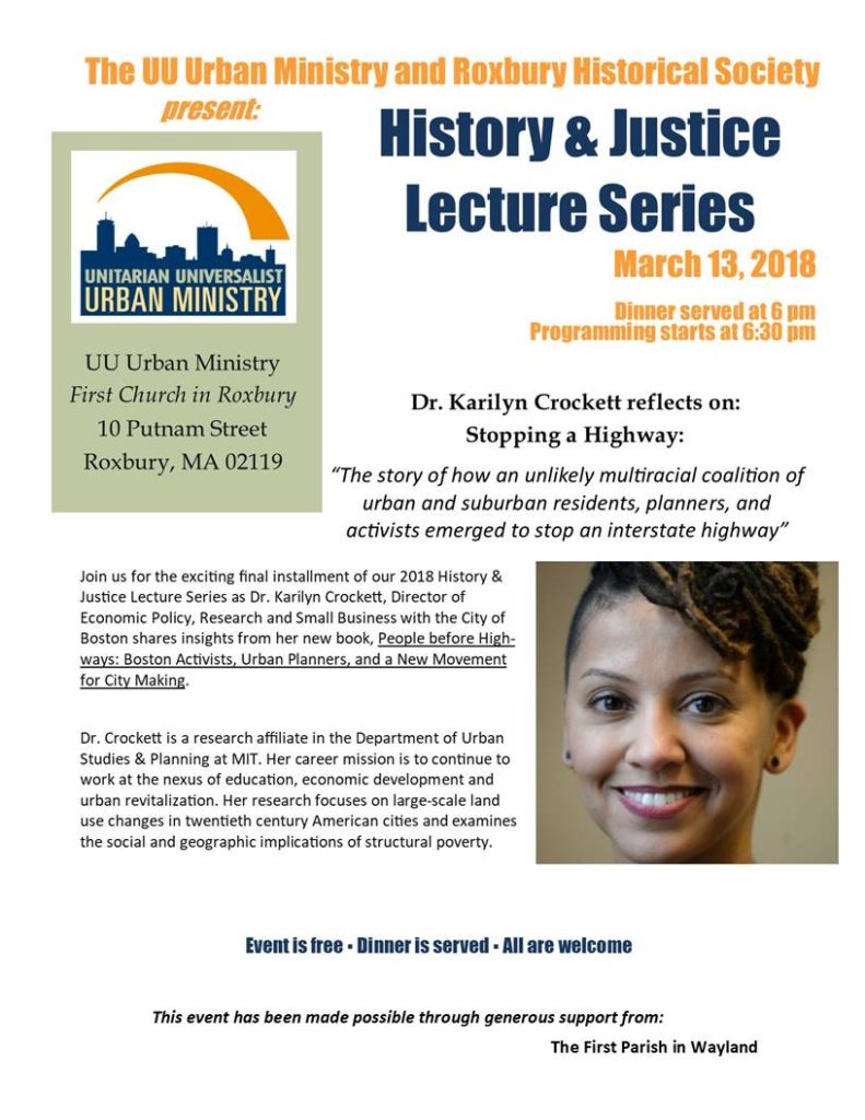 History and Justice Lecture Series event flyer
