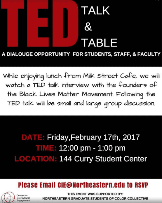 TED Talk and Table event flyer