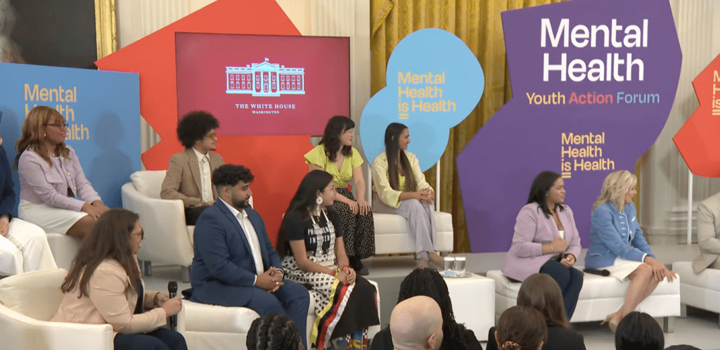 Dayna sharing her story with the other panelist from the Mental Health Youth Action Forum hosted by The White House and MTV.