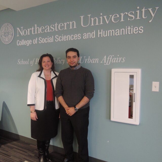 Rebecca Riccio, left, director of the Social Impact Lab, with Yazeed Mohammed Alfakhri, philanthropic advisor to the Juffali family and assistant professor at Prince Sultan University..jpg