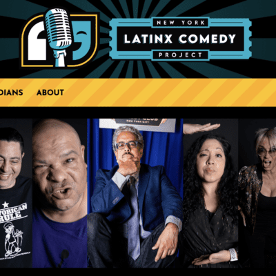 A screenshot of the home page for the NY Latinx Comedy Project
