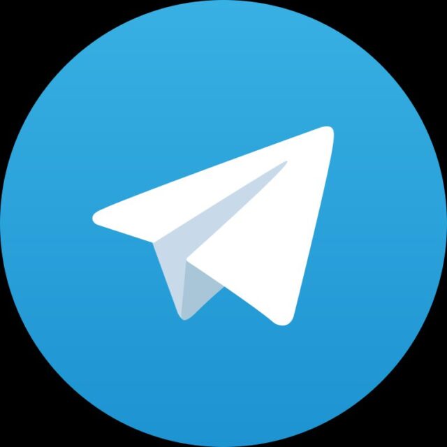 Decorative Telegram logo.