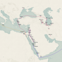 Map of Hajj routes in the late nineteenth and early twentieth centuries