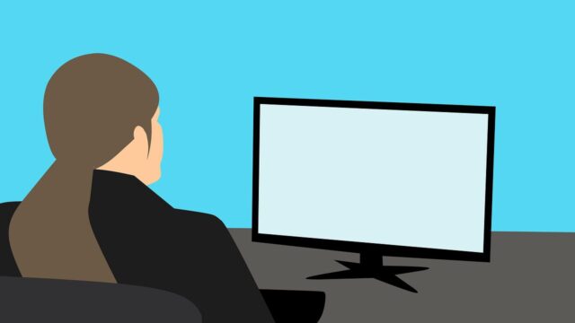 Illustration of student attending a webinar