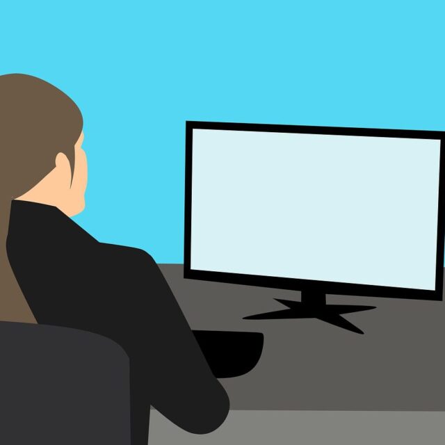 Illustration of student attending a webinar