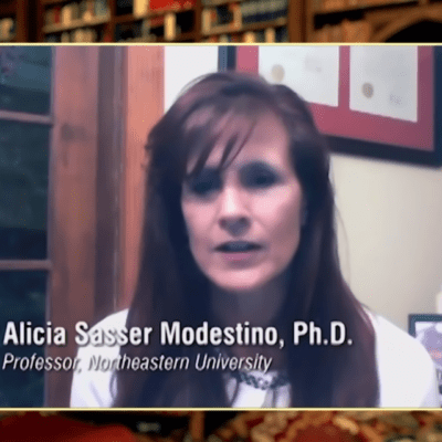 Screenshot of Alicia Sasser Modestino on the Daily Show