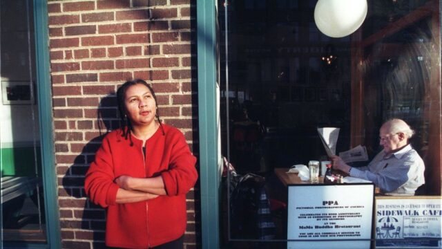 Feminist author bell hooks in Manhattan in January 1999. (Bruce Gilbert / Newsday RM via Getty Images)