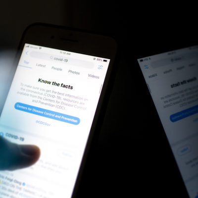 A stock photo of Twitter’s COVID-19 curated paged on Oct. 20, 2020.