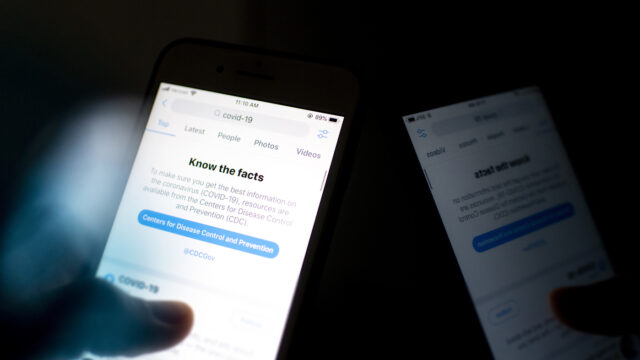 A stock photo of Twitter’s COVID-19 curated paged on Oct. 20, 2020.