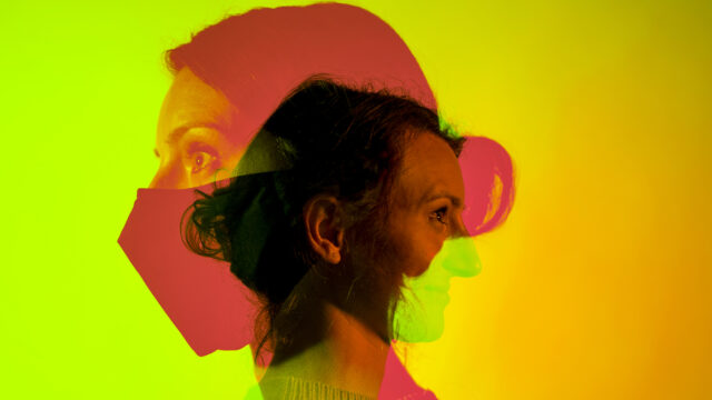 Double exposure of subject with a mask on and a mask off on Thursday, August 19, 2021.