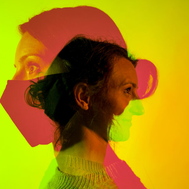 Double exposure of subject with a mask on and a mask off on Thursday, August 19, 2021.