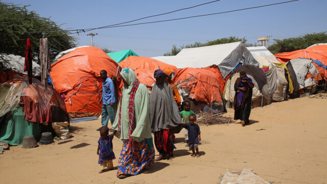 Migrants in the slums of the capital Mogadishu are seen trying to survive in makeshift tents on December 13, 2020 in Mogadishu, Somali.