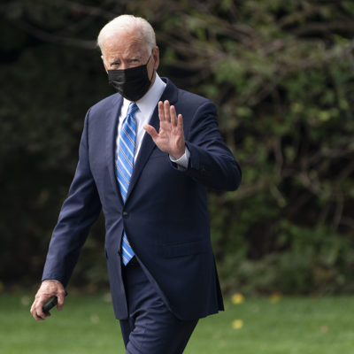 President Joe Biden walks to board Marine One for a trip to Illinois to talk about vaccine requirements, Thursday, Oct. 7, 2021, in Washington.