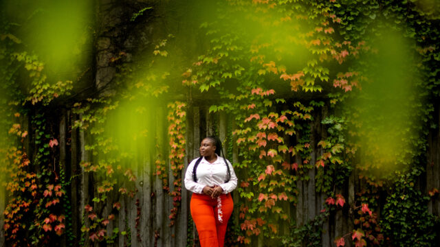Graduate student, Mary Ajibade, poses for a portrait on Tuesday, Oct. 5, 2021.