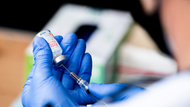 01/19/21 - BOSTON, MA - Northeastern community members receive a first dose of the Moderna COVID-19 vaccine at the Cabot Testing Center on Jan. 19, 2021.