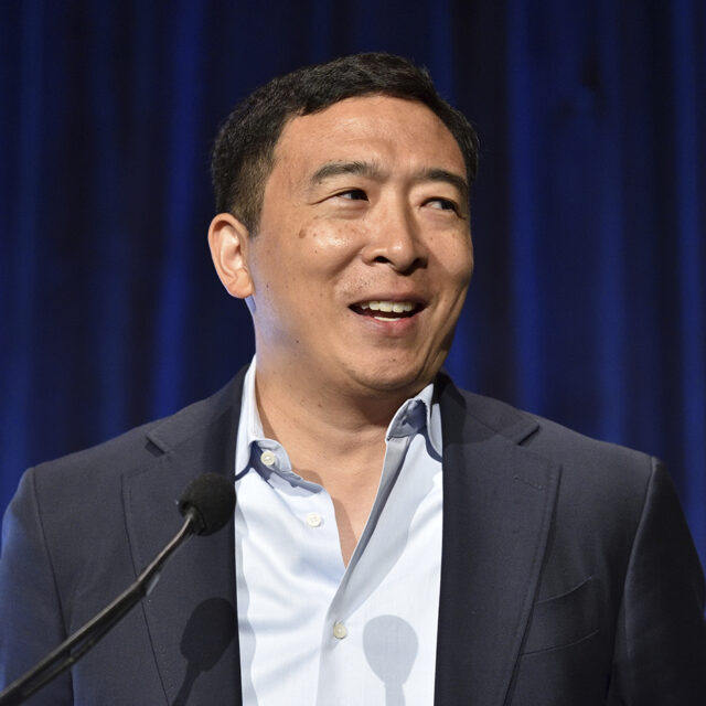 Andrew Yang speaks at the Asian American Business Development Center 20th Anniversary Outstanding 50 Asian Americans in Business Awards Gala at Cipriani Wall Street in New York, NY on September 15, 2021.