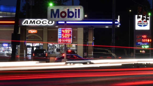 Motorists stop for fuel at gas stations in Detroit, Tuesday, July 5, 2022. As Congress and now the Supreme Court stymie the Biden administration’s efforts to curb climate change, one thing the president doesn’t want - sky high gas prices - actually is nibbling away at emissions of heat-trapping gas.