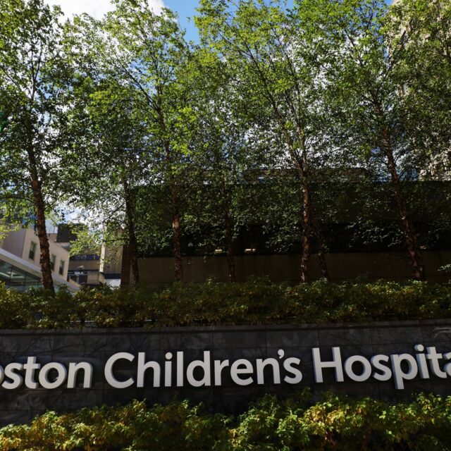 A sign marks the entrance to Boston Children's Hospital in Boston, Massachusetts, U.S., August 18, 2022. Medical staff there have been receiving anonymous online threats, menacing phone calls, and harassing emails.