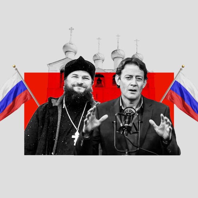 Photo illustration of Joseph Gleason (left) and Charles Bausman by SPLC