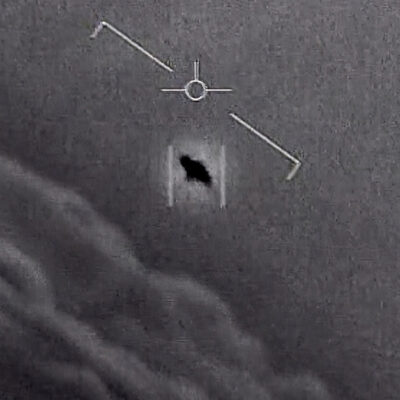 A UFO is barely visible in the now famous “tic tac” incident photo.