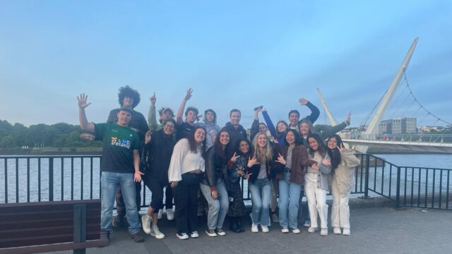 Group photo of students on the ​Storytelling, Landscapes & Contested Identities dialogue.