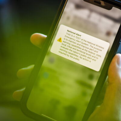 Image of the national alert emergency test banner, which phone users received on Wednesday, Oct. 4, 2023.