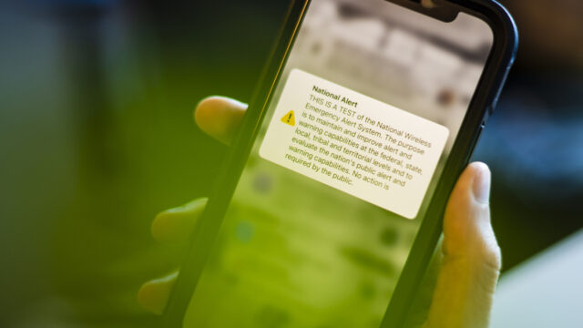 Image of the national alert emergency test banner, which phone users received on Wednesday, Oct. 4, 2023.