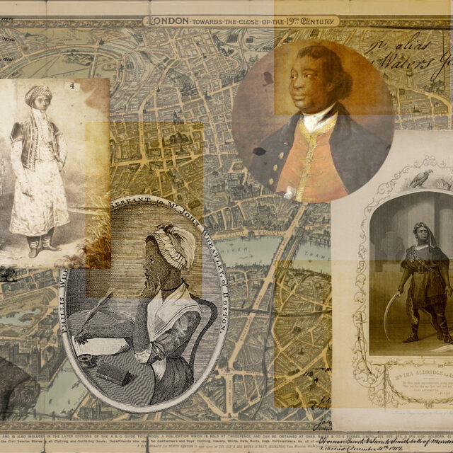 A collage of portraits of historical Black figures.