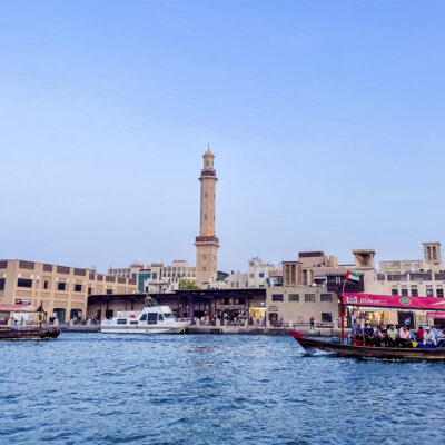 Cruise of Dubai Creek ends in the Persian or Arabian Gulf, the world’s hottest sea.