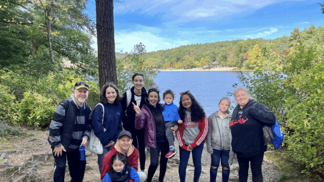 Group photo at the DEAF Inc. Foliage Walk in October 2023.