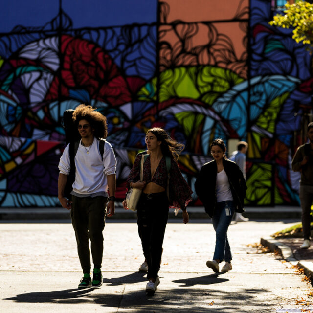 Fall colors are on full display on Thursday, Oct. 19, 2023 on Northeastern’s Boston campus. Photo by Alyssa Stone/Northeastern University