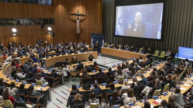 Senator Kirsten Gillibrand speaks during special event to address sexual violence during Hamas terror attack on October 7 held at UN Headquarters in New York on December 4, 2023.