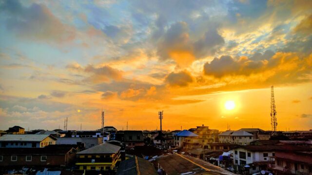 Sunset view of Lagos, Nigeria.