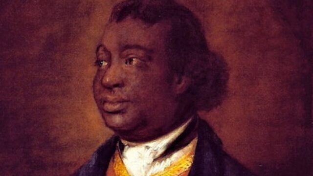 Painted portrait of Charles Ignatius Sancho, the first British man of African descent to vote in a general election.