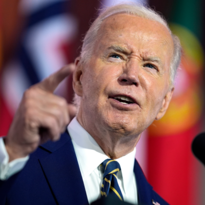 President Joe Biden delivers remarks on the 75th anniversary of NATO on July 9, 2024, in Washington.