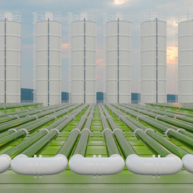 Bioreactors that host algae.