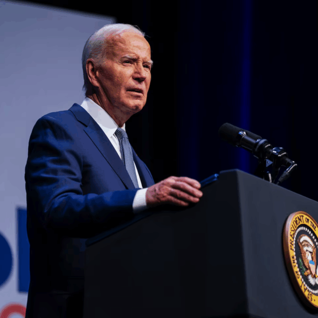 President Joe Biden delivers remarks at the NAACP National Convention in Las Vegas, on July 16, 2024.