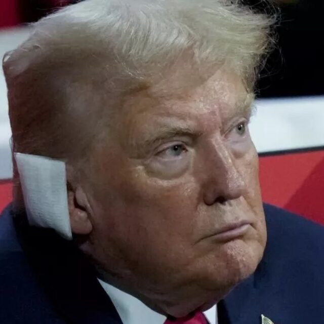 Donald Trump at the Republican National Convention in Milwaukee on July 15.