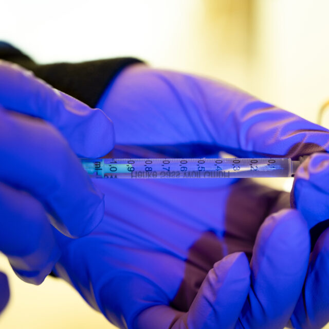 Northeastern associate professor of chemistry and chemical biology Lori Ferrins works in her lab in the Egan Research Center on Friday, Dec. 6, 2024. Photo by Alyssa Stone/Northeastern University