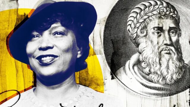Collage art picturing Zora Neale Hurston and Herod the Great.