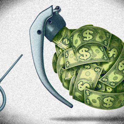 A ticking money time bomb drawing