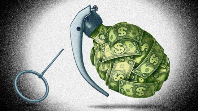 A ticking money time bomb drawing