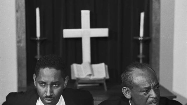 Dr. Roland Haynes and the Rev. DeQuincey Newman, Officials of the South Carolina NAACP, held a mass Dr. Roland Haynes and the Rev. DeQuincey Newman, Officials of the South Carolina NAACP, hold a mass meeting at a local church.