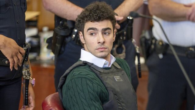 Luigi Mangione, accused of fatally shooting the UnitedHealthcare CEO Brian Thompson, appears in court Feb. 21 in New York.
